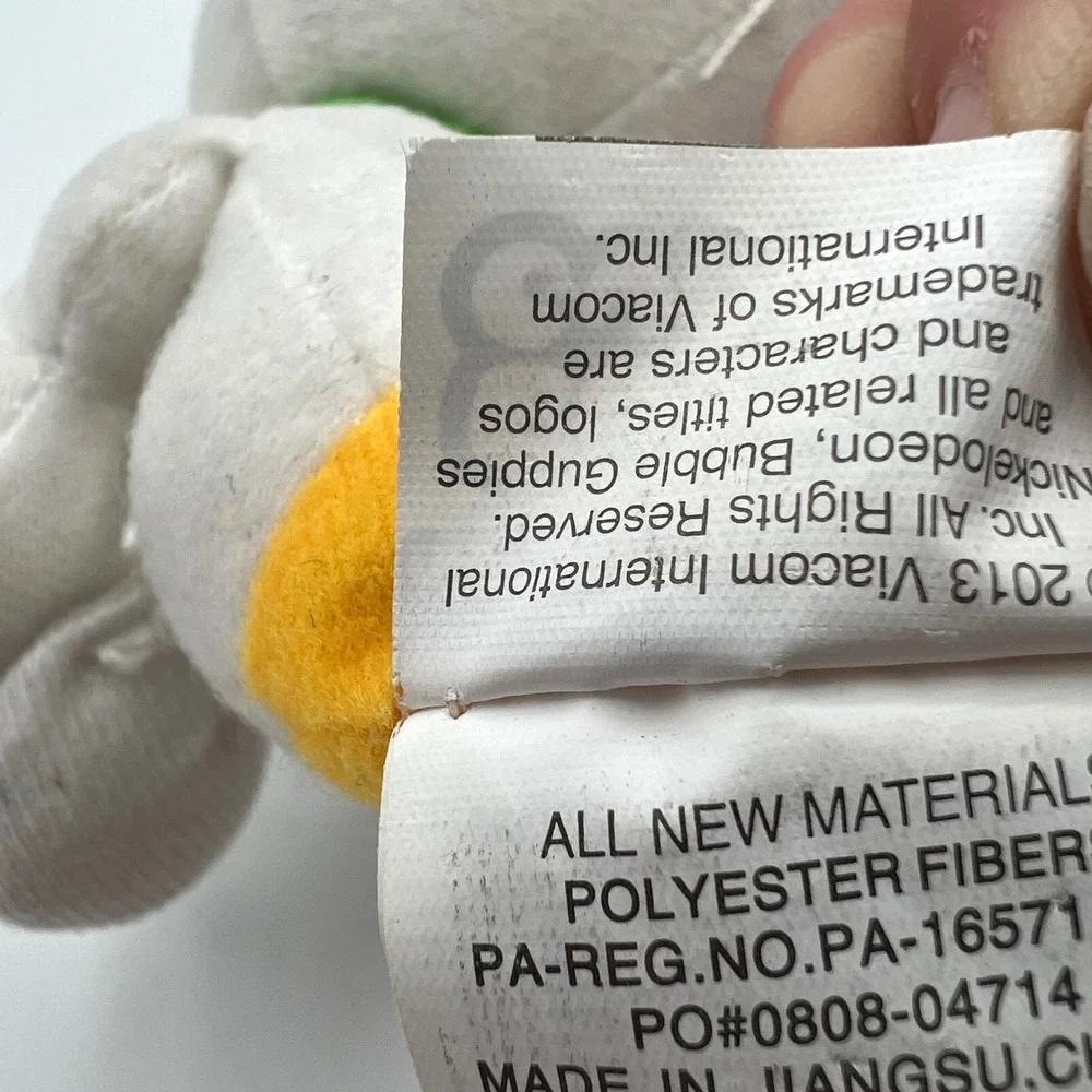 Nickelodeon Bubble Guppies Bubble Puppy Plush White Dog Green Collar 2013 7 inch